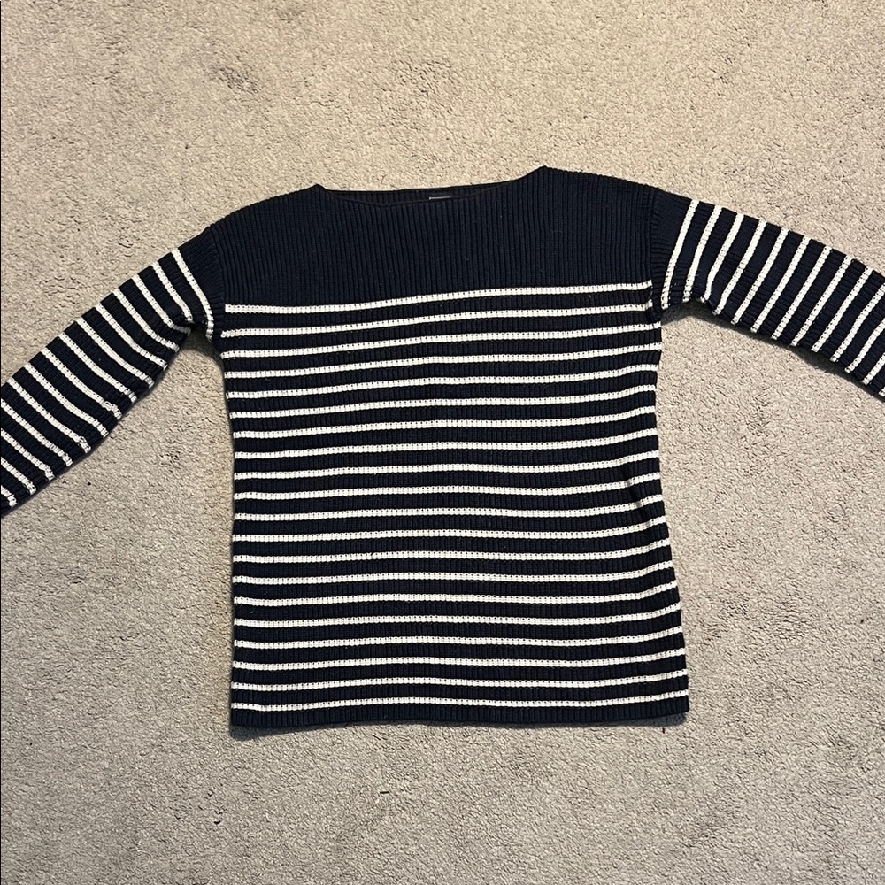 Gap Navy and White Boatneck Sweater